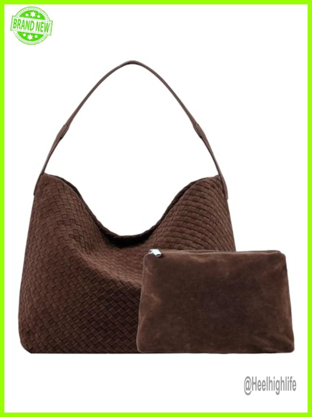 Faux Suede Woven Tote Bag Large Crossbody Shoulder Slouchy Hobo Handbag